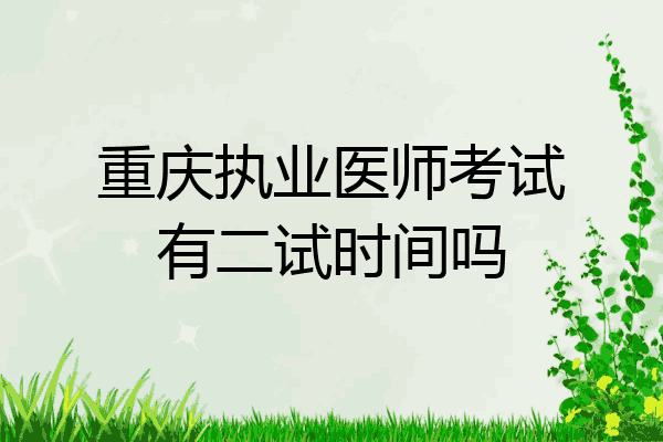 重庆执业医师考试有二试时间吗