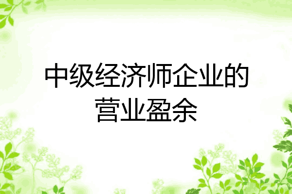 中级经济师企业的营业盈余