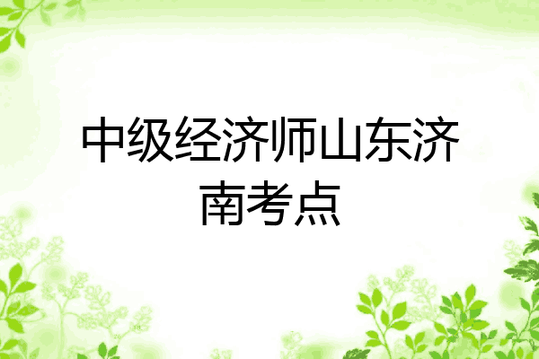 中级经济师山东济南考点