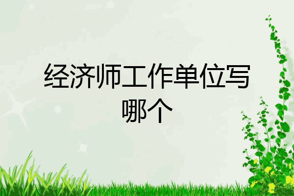 经济师工作单位写哪个