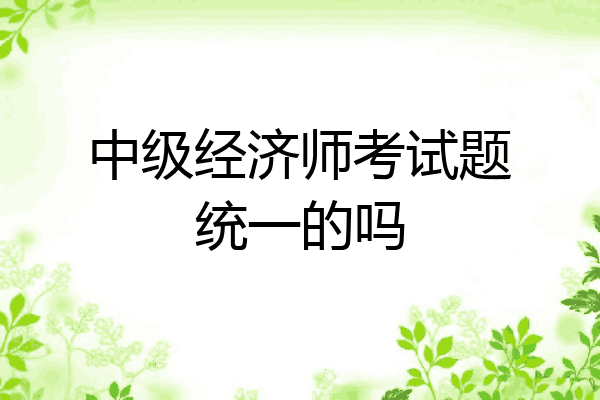 中级经济师考试题统一的吗