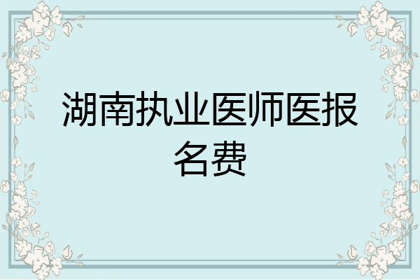 湖南执业医师医报名费