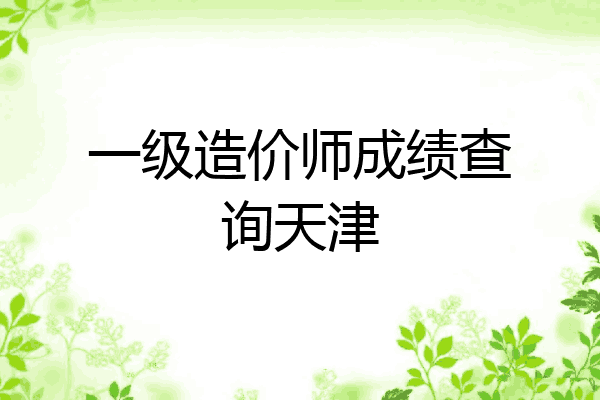 一级造价师成绩查询天津