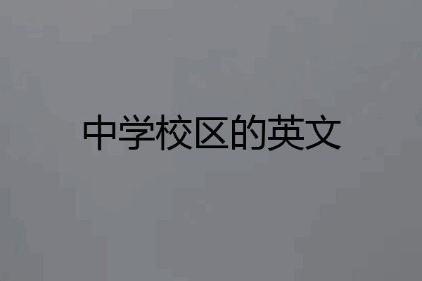 中学校区的英文