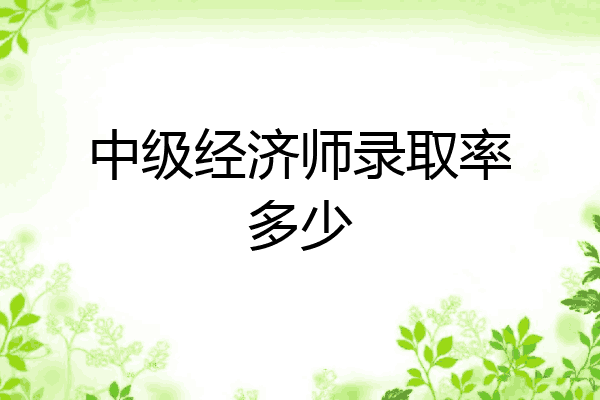 中级经济师录取率多少
