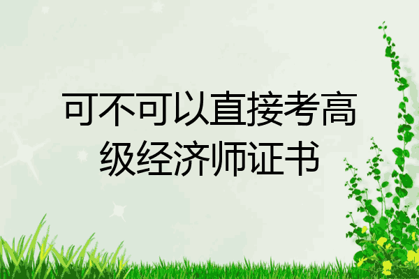 可不可以直接考高级经济师证书