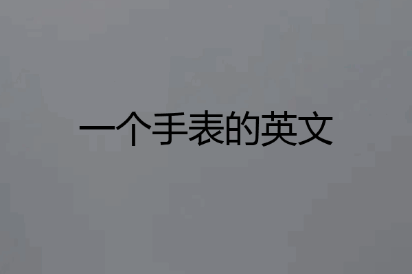 一个手表的英文