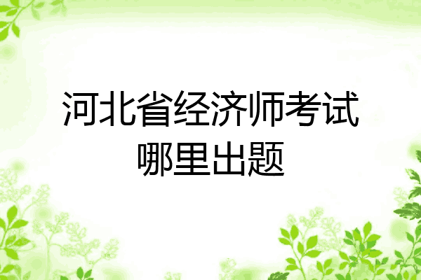 河北省经济师考试哪里出题