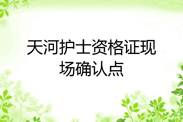 天河护士资格证现场确认点