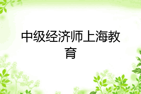 中级经济师上海教育