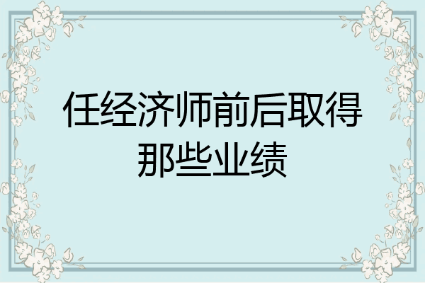 任经济师前后取得那些业绩