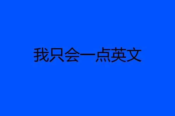 我只会一点英文