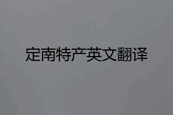 定南特产英文翻译