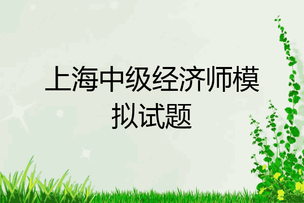 上海中级经济师模拟试题