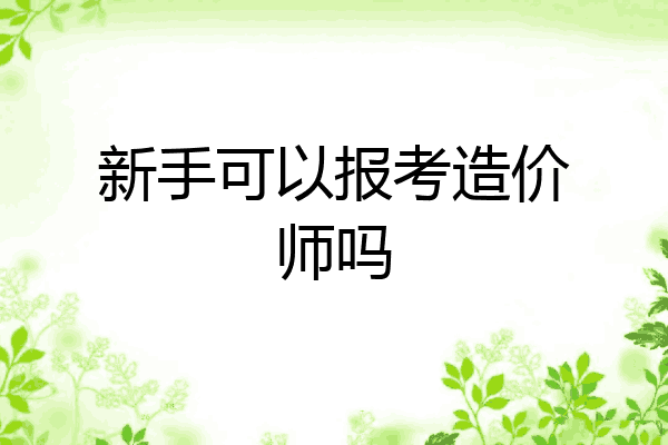 新手可以报考造价师吗