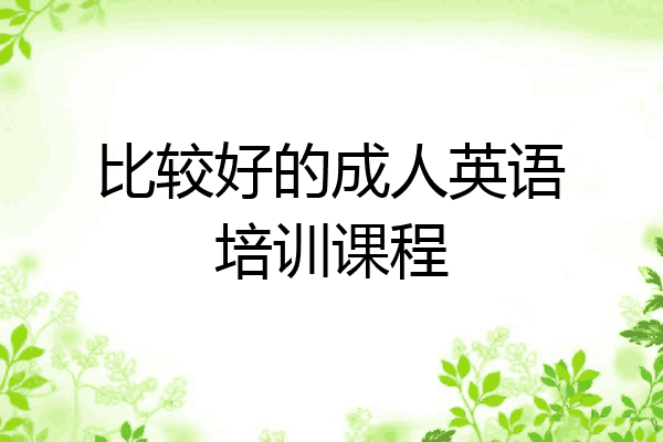 比较好的成人英语培训课程