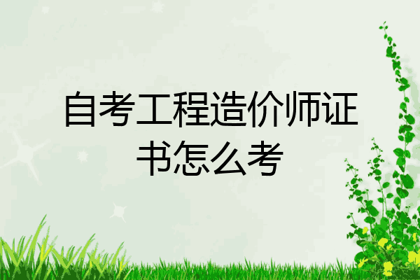 自考工程造价师证书怎么考