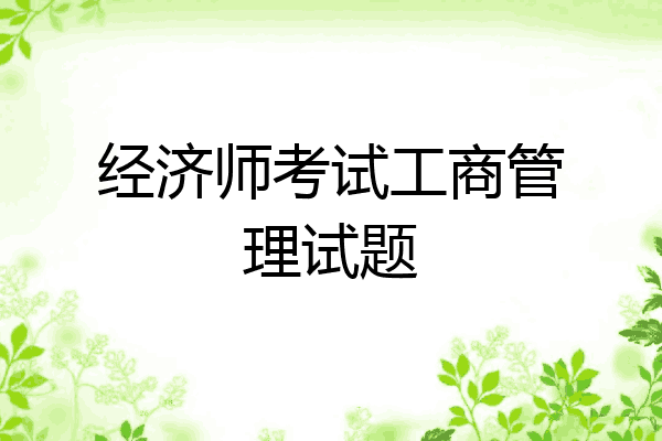 经济师考试工商管理试题