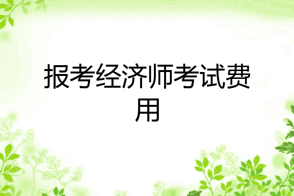 报考经济师考试费用