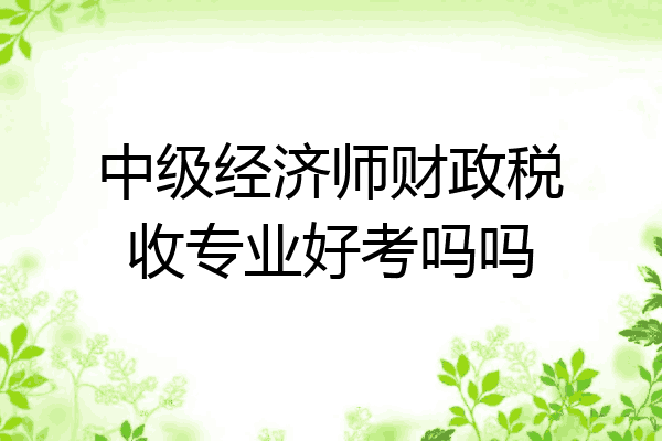 中级经济师财政税收专业好考吗吗