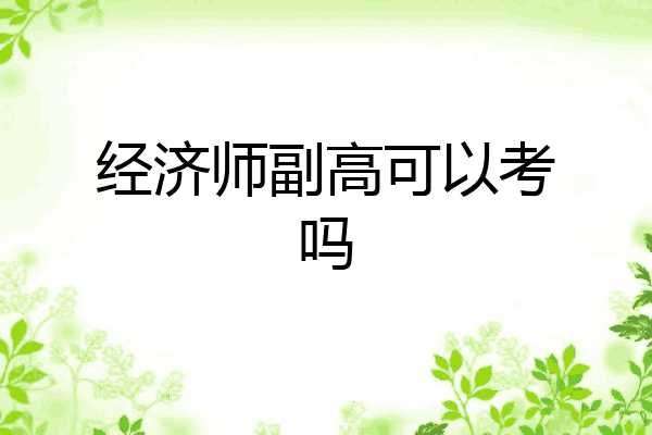 经济师副高可以考吗