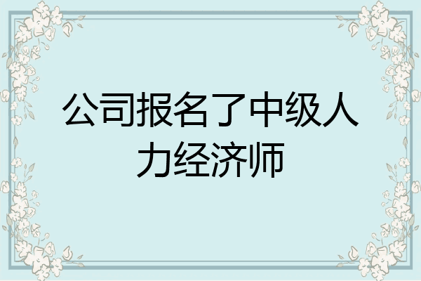 公司报名了中级人力经济师