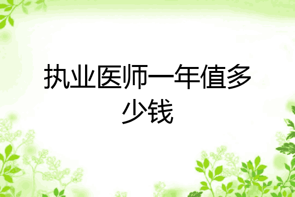 执业医师一年值多少钱