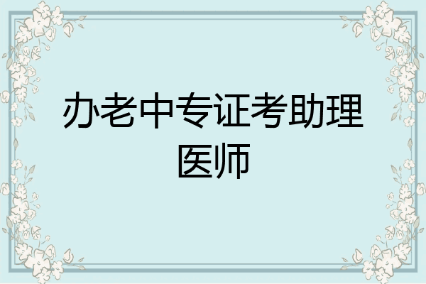 办老中专证考助理医师