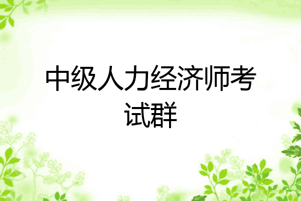 中级人力经济师考试群