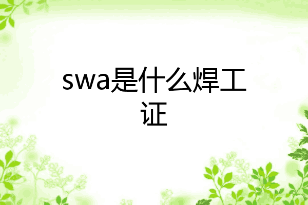 swa是什么焊工证