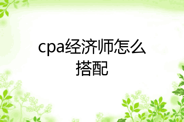 cpa经济师怎么搭配