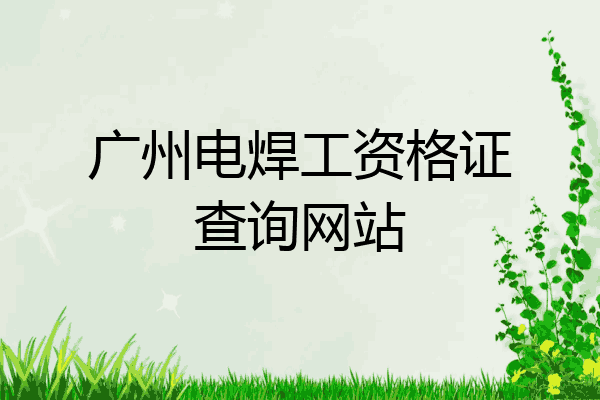 广州电焊工资格证查询网站