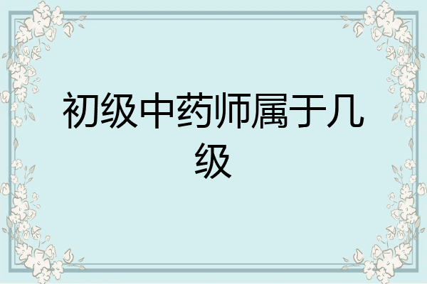 初级中药师属于几级
