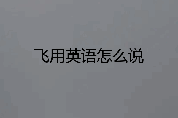 飞用英语怎么说
