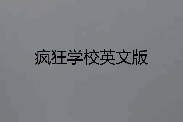 疯狂学校英文版