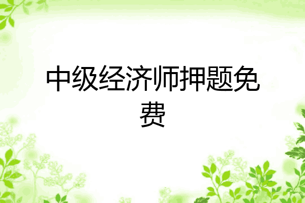 中级经济师押题免费