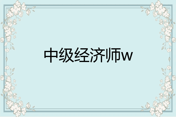 中级经济师w