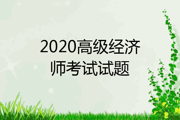 2020高级经济师考试试题