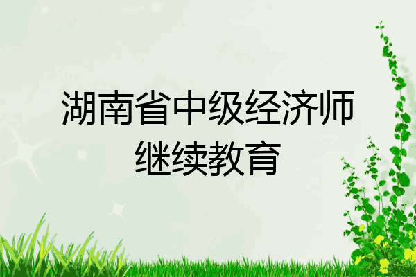 湖南省中级经济师继续教育