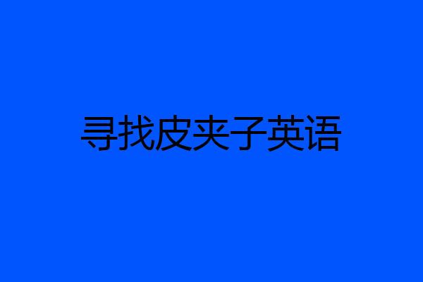 寻找皮夹子英语