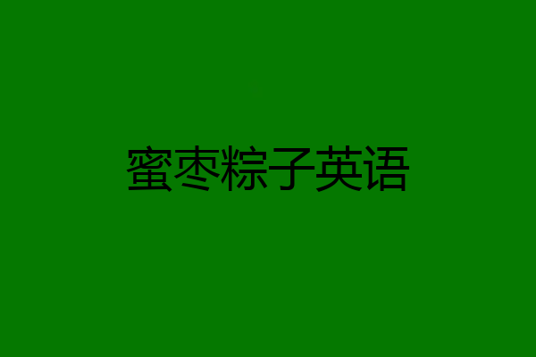 蜜枣粽子英语