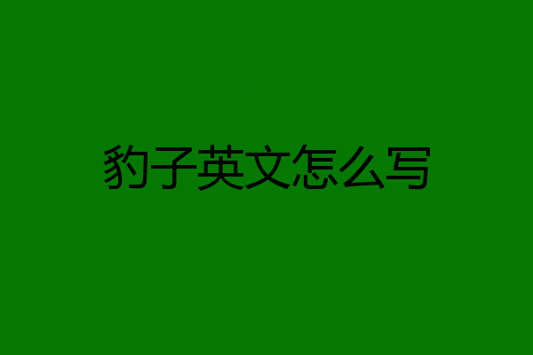 豹子英文怎么写