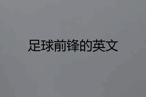 足球前锋的英文