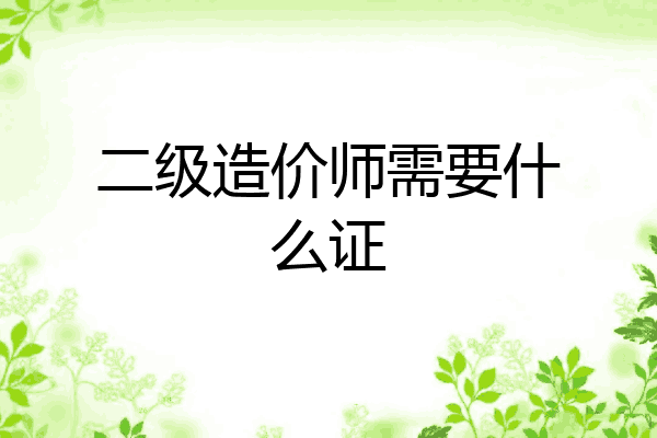 二级造价师需要什么证