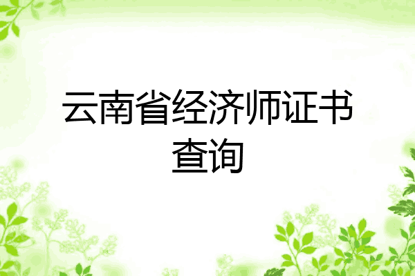 云南省经济师证书查询