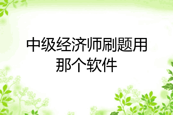 中级经济师刷题用那个软件