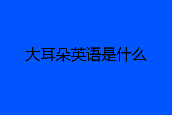 大耳朵英语是什么