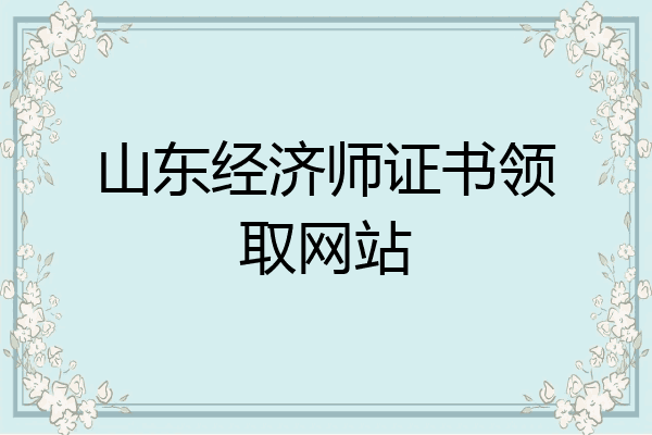 山东经济师证书领取网站