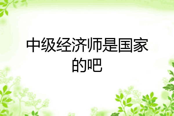 中级经济师是国家的吧