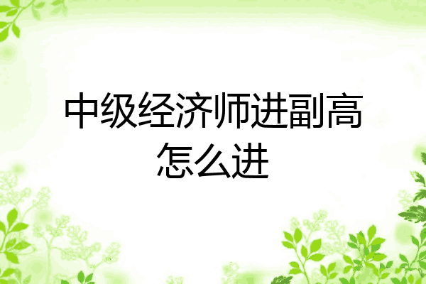 中级经济师进副高怎么进